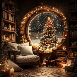 温馨室内圣诞场景