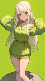 森林中的精灵动漫少女