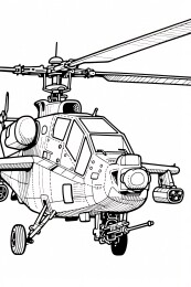 军用直升机线稿