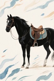 骏马插画作品