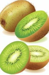 新鲜切半绿心猕猴桃