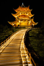 安徽合肥庐江县半山亭夜景