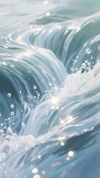 水流插画美业背景