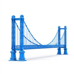 蓝色桥梁模型的3D展示
