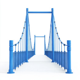 蓝色吊桥模型的3D展示