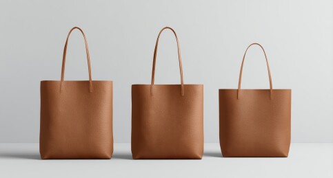 棕色皮革手袋展示