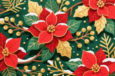 圣冬花卉插画