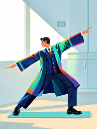 男子室内伸展手臂显优雅姿态