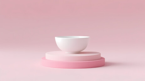 粉色底座与白色小碗
