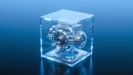 冷色调金属球体结构