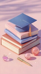 毕业季书香与学位帽