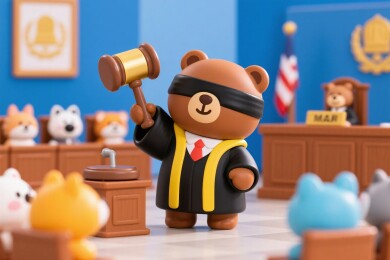拟人化玩具法庭场景