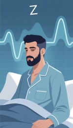 男子睡觉监测睡眠