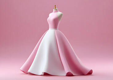 一件粉红色卡通长裙