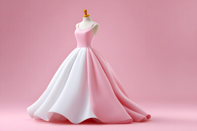 一件粉红色卡通长裙