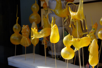 北京市南锣鼓巷传统手艺吹糖人