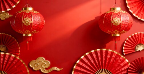 红色灯笼喜庆春节装饰场景
