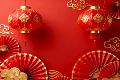 红色灯笼喜庆春节装饰场景