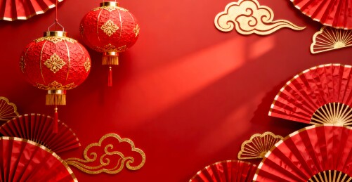 红色灯笼喜庆春节装饰场景