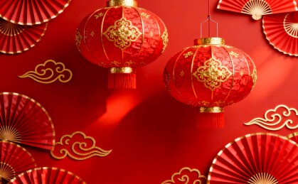 红色灯笼喜庆春节装饰场景