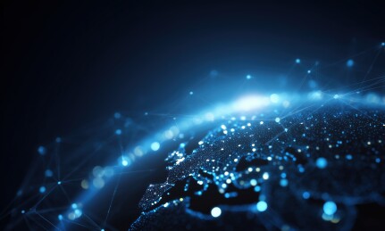 抽象数字艺术地球网络图
