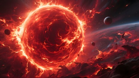 巨星转变为红巨星的科幻背景