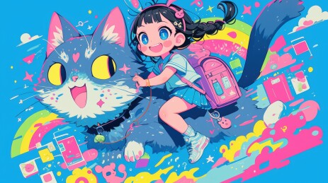 女孩与大猫的奇幻冒险