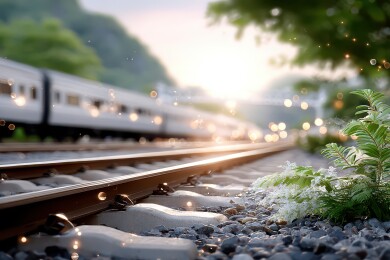 铁路边的梦幻景象