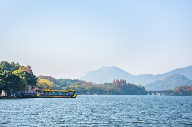 浙江杭州湘湖国家旅游度假区秋景