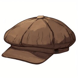 棕色八瓣硬顶帽