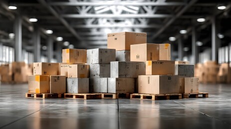 仓库内部货物堆放