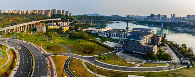 中国四川省泸州市长江外滩茜草滨江公园建筑