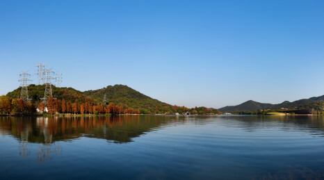 浙江杭州湘湖秋天风光