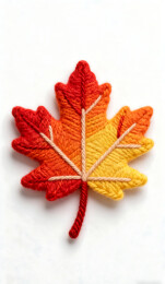 3D羊毛毡毛绒绒质感秋天梧桐树叶模型