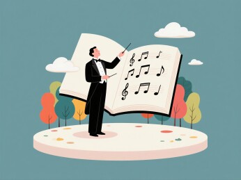 指挥家舞台演奏乐谱