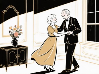 晚宴舞会两位老人翩翩起舞