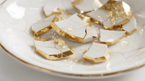 破碎瓷片金边装饰