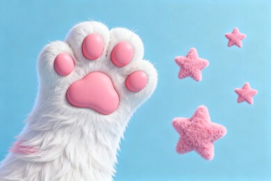 猫爪粉嫩可爱场景