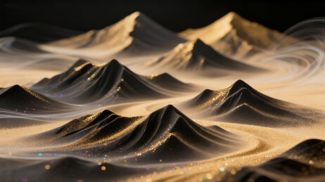 梦幻极简金沙江山沙画