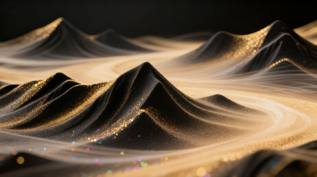梦幻极简金沙江山沙画