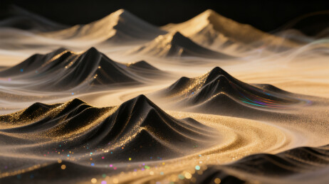 梦幻极简金沙江山沙画