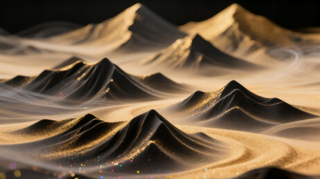 梦幻极简金沙江山沙画