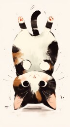 慵懒猫咪仰躺休息