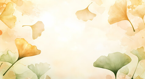 秋风中的银杏叶