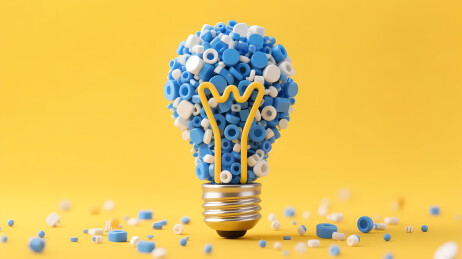 创意灯泡与彩色小球