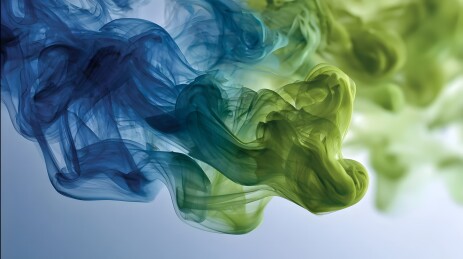 蓝绿烟雾抽象艺术