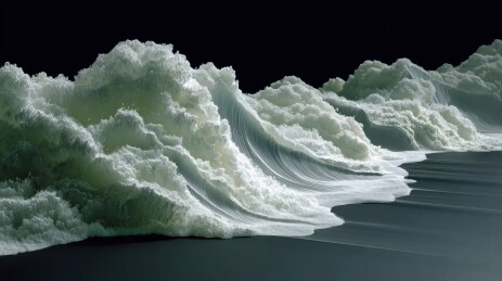 汹涌的海浪在黑暗中翻滚