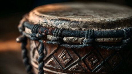 非洲手鼓特写工艺展示