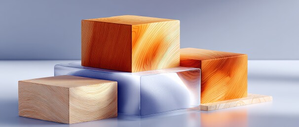 几何木块的艺术堆叠