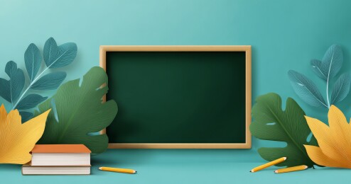 黑板与绿叶的教学背景